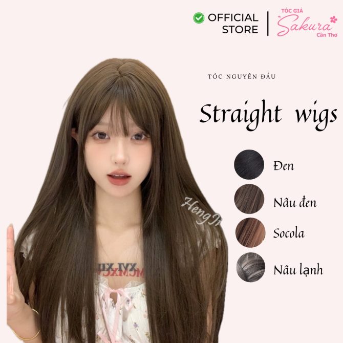 Tóc giả sakura Cần Thơ - tóc giả nguyên đầu - Straight wigs 60cm - mẫu thẳng