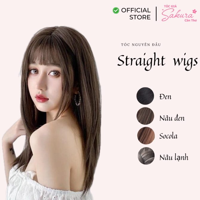 Tóc giả sakura Cần Thơ - tóc giả nguyên đầu - Straight wigs 40cm - mẫu thẳng